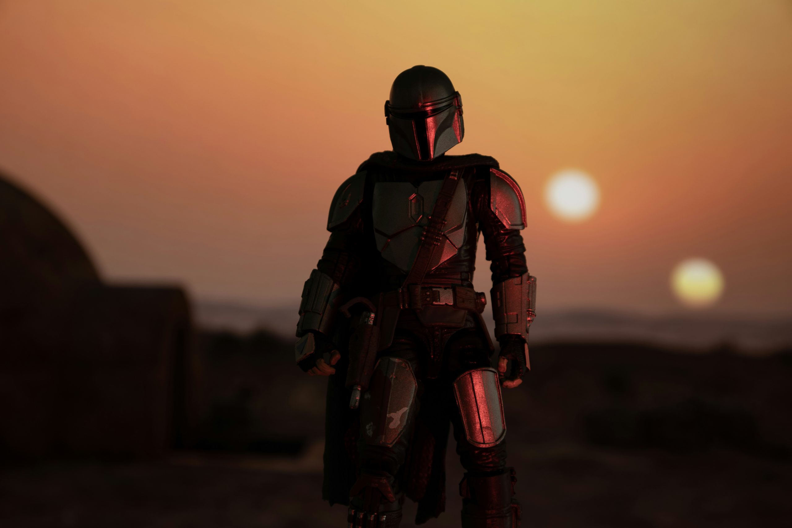 disney's the mandalorian at sunrise or sunset, star wars