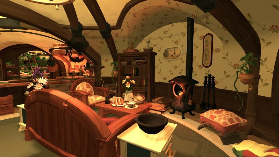 TOTS_D2C_Screenshot06-3840×2160 screenshot of hobbit living room from tales of the shire video game