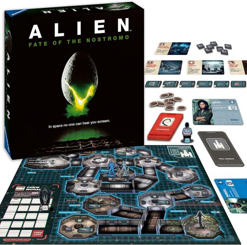 alien fate of the nostromo alien the fate of the nostromo ridley scott's alien board game box, game board, cards, game pieces