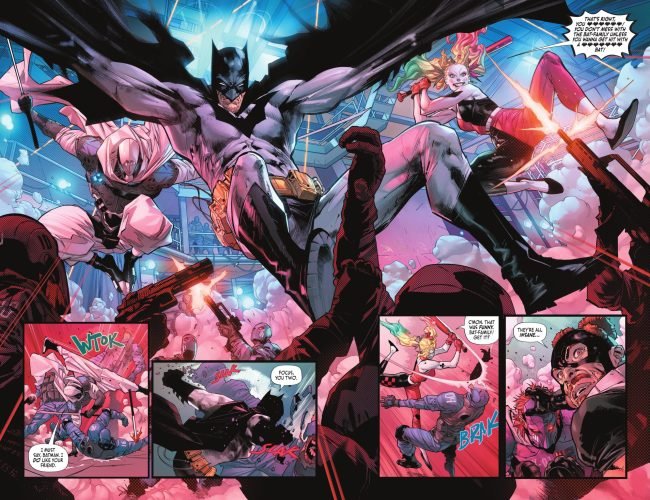 batman 111 harley quinn bat family comic panels from batman #111 comic featuring batman and harley quinn