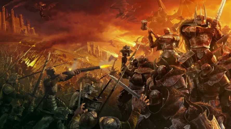 chaos-vs-empire-warhammer-40k-kbfcth9zioj5ahlj warhammer 40k tabletop miniature wargame chaos vs empire forces illustration
