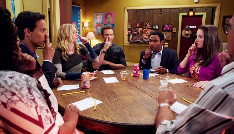 community-gang-sitting community gang sitting around table darkest timeline