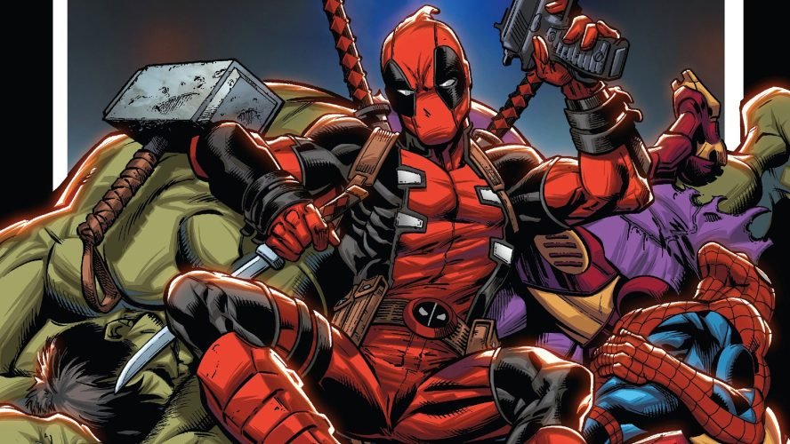 deadpool-marvel-comics-uhdpaper.com-hd-4.2980 deadpool marvel comics sitting on defeated avengers