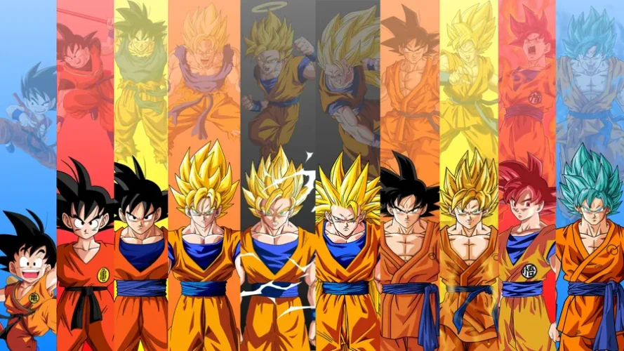 goku-all-stages-elpupote wallpapers.com dragon ball wallpaper goku all stages