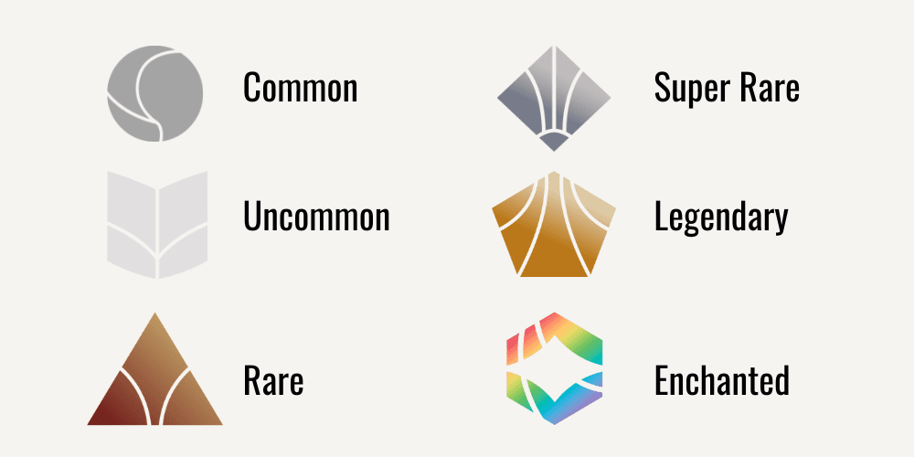 lorcana rarity symbols lorcana trading card game rarity symbols, common, uncommon, rare, super rare, legendary, enchanted
