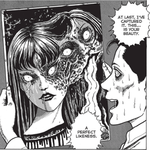 tomie true painting tomie true likeness painting of tomie's true face from the chapter 'painter' in tomie by junji ito