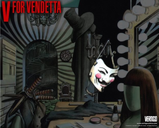 v for vendetta comic 2 v for vendetta by alan moore image of character v wearing guy fawkes mask