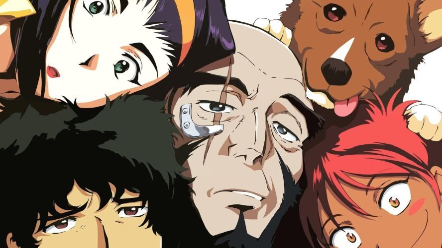 cowboy bebop crew cowboy bebop anime crew spike, faye, jet, ein, ed