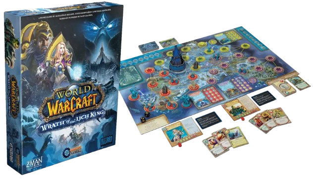 wow_wrath_of_lich_king-removebg-preview world of warcraft wrath of the lich king board game box and board with components